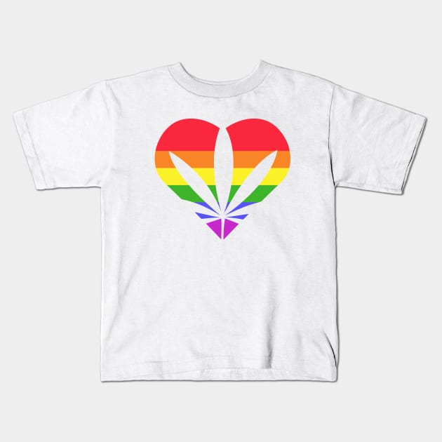 Pride Weed Heart Kids T-Shirt by Howchie